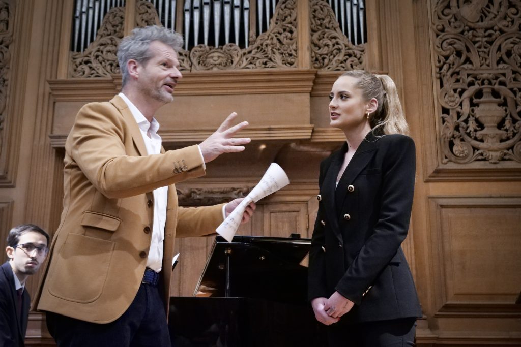 Daniela Popescu and Paul-Emmanuel Thomas, Samling Artist Programme Masterclass, Marchmont House. Photo credit: Mark Pinder