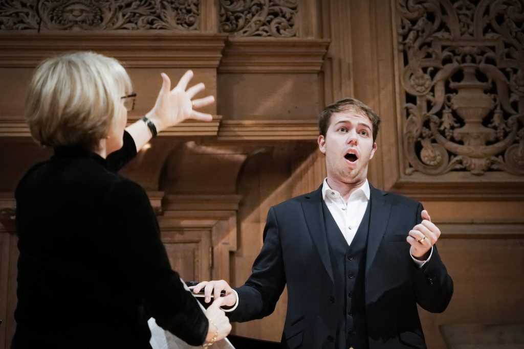 Jamie Woollard and Joan Rodgers, Samling Artist Programme Masterclass, Marchmont House. Photo credit: Mark Pinder